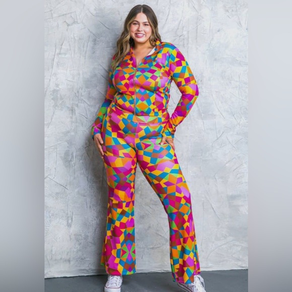 Pants - Elle Plus Printed Scuba Tracksuit